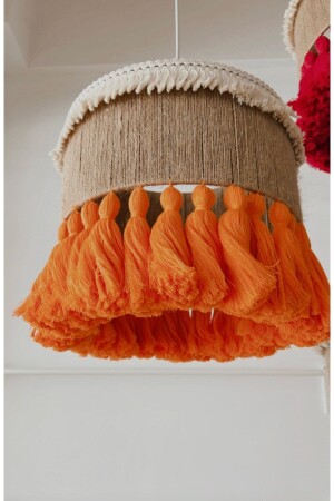 MNZ-Macrame Orange Tassel Chandelier 30 سم قطر 52554544844758 - aedmakrome