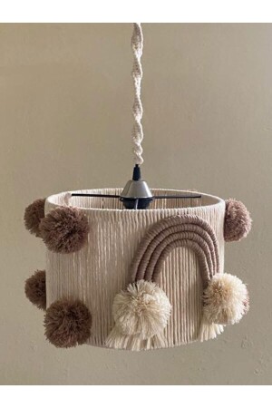 MNZ-Macrame Pompom Chandelier - Evimindekoru