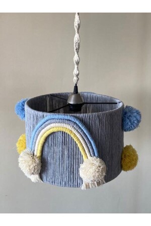 MNZ-Macrame Rope Pompom Chandelier EVM-016 - EviminDekoru