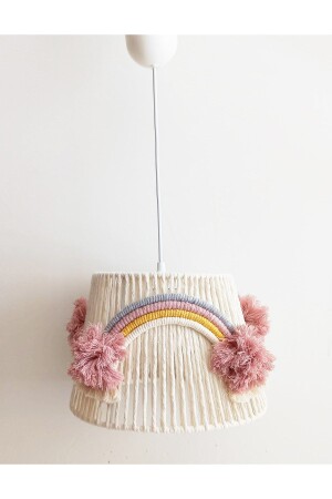 MNZ-Macrame String Wrap Rainbow Applied Pink Handmade Pompom صانع صانع صانع صانع صانع صانع صانع صانع صانع - C&A