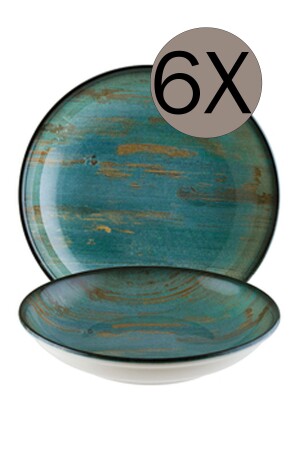 MNZ-Madera سلسلة 6-قطعة عشاء عشاء عشاء عشاء 20 سم A0813 - Bonna Porselen