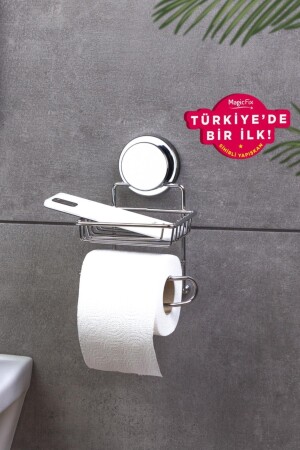 MNZ-Magic Fix Magic Adhesive Chrome Replacement WC Paper Holder MGK-714 - Okyanus Home