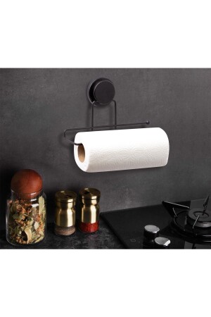 MNZ-Magic Fix Magic Sticky Black Paper Towel Holder (منظمة السحرية السحرية السحرية السلبية) - Okyanus Home