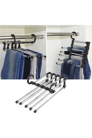 MNZ-Magic Pants Hanger جهاز شنق 5 قطع في الحوض - For Prime