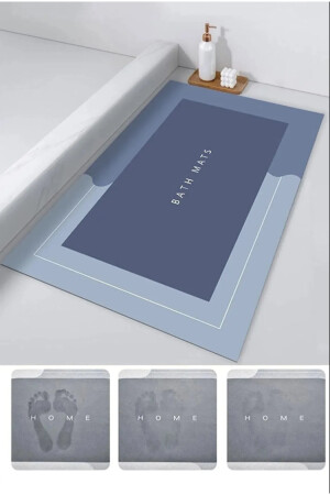 مادة من المياه الممتعة من نوع MNZ-Magic Water Absorbent Bath Mat غسل المياه مع مربع قاعدة غير زلقية 3-5 mm 40x60 - Aygoren Home