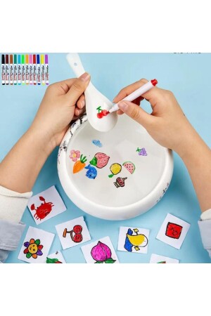 MNZ-Magic Water Painting Colored Marker Pen 8 قطع + ملعقة رسم معدنية التعليمية - Sinka
