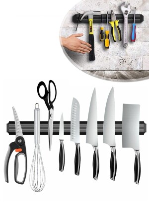 MNZ-magnetic لا يتصدأ الفولاذ الجدار سكين معلق قف 33 سم جهاز قوية حامل سكين حامل منظمة - Soillium