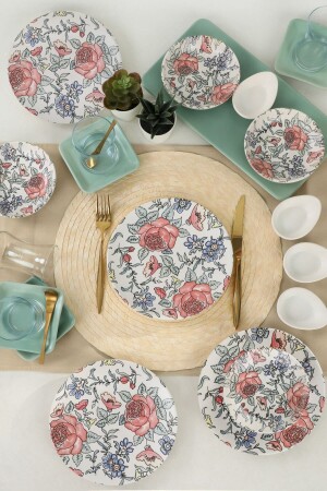 مجموعة من طعام الإفطار من طراز MNZ-Magnolia 21 قطعة لـ 4 أشخاص - 18235 TV040221FMR6AJ66D00MAK2100 - Keramika