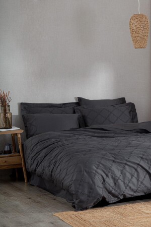 MNZ-Mahfer King Size Duvet Cover Set 100% عظمية القطن الساتين الاختراعات الأنتراكيت 240x220 سم NVRMHF240x220 - Ecocotton