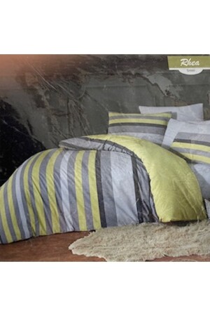 MNZ-Majoli Rhea King Size Quilted Duvet Cover Set 4 موسمات Set 100% قطن رينفورس - Akfil Life