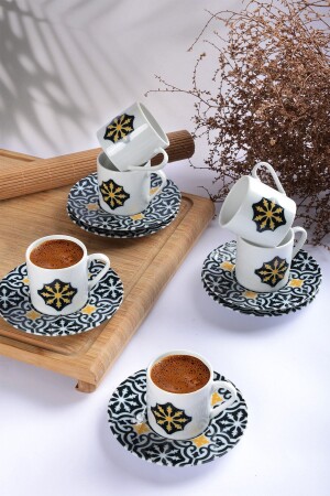 MNZ-Malhun 12 قطعة 90cc تركية مجموعة القهوة ل 6 أشخاص - Porland