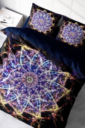 MNZ-Mandala 1 3d القطن ساتين مزدوج غطاء غطاء مجموعة واحد 2391 - Monohome