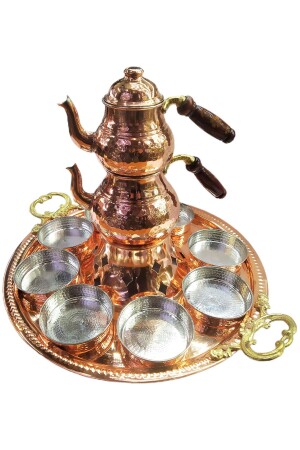 MNZ-Manual Made 100% Copper Breakfast Set وشراب الشاي النحاسي KHVLT-1002 - Batur Ticaret