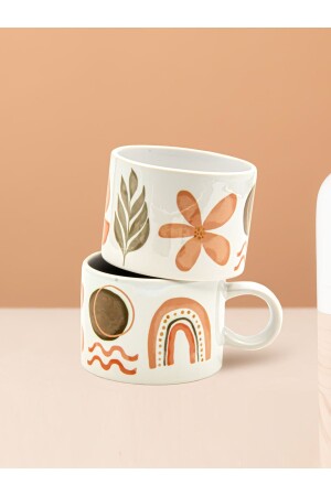 MNZ-Manual Made Bohemian Printed Cup Mug - Glass 150 مل (2 قطع) GT-73 - Global Printing
