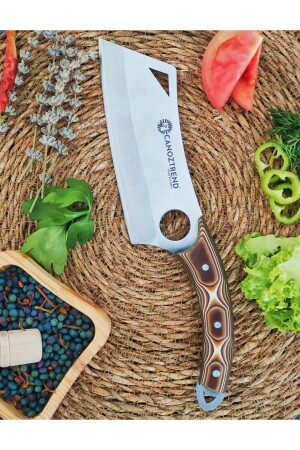 MNZ-Manual Made Line Model Verzalit Chef Kitchen Butcher Knife اللحوم الخبز الفاكهة الخضروات السكين مع غطاء الجلد STRVRZLT1 - CANOZTREND