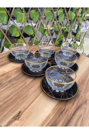 (MNZ-Marble Pattern) وعاء خفيفة ووعاء حلوى حليب أسود (Marble Pattern) - GÜRCÜGLASS