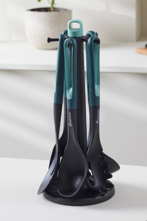 MNZ-Marco Green 6 قطعة مجموعة الخدمة مع موقف - Karaca