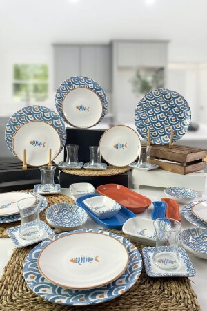 مجموعة من الفطور من طراز MNZ-Marine 34 قطعة لـ 6 أشخاص KMAR001 - Keramika