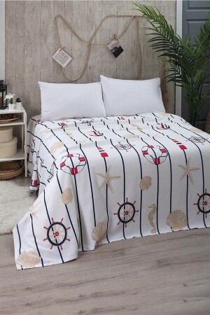 MNZ-Marine Single Pique Bed Cover 170 × 230 PK431 - Mulberry