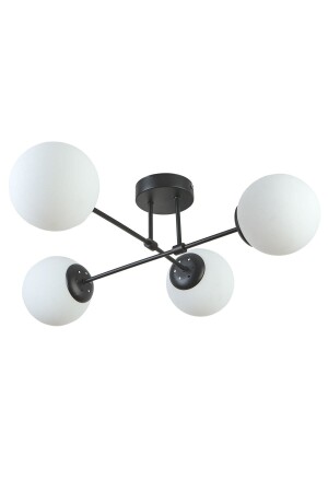 MNZ-Marry تصميم عصري كافي مطبخ غرفة المعيشة اللون الأسود الزجاج الأبيض 4-قطع الشنابل MRY56 - Modavize