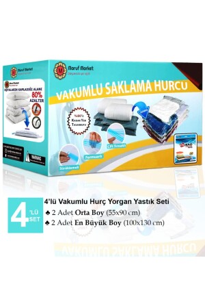 مجموعة من حقائب التخزين الفارغ من شركة MNZ-Marufmarket مناسبة لـ 4 قطع من الوسائد والبناء - ÜLBAG