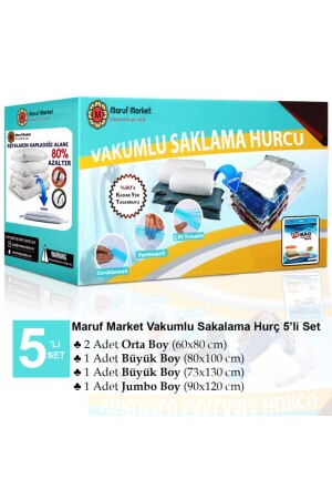 كيس تخزين الفراغ من MNZ-Marufmarket مجموعة 5 قطعات من الغطاء والبطن مجموعة-2 - Ülbag