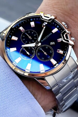 ساعة يد رجال من MNZ-Mascionni 3 ATM مضادة للماء لون الفضة الحديد الحزام الدرع هدية Elg1268 DKH4136 - Tom Jones