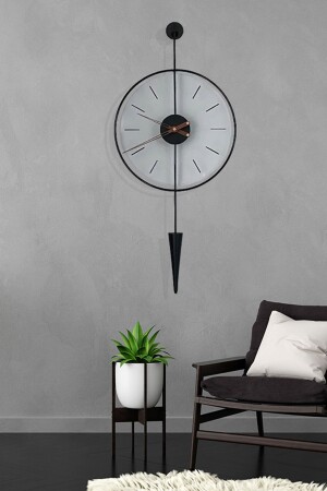 MNZ-Masippi الزجاج الأسود - ساعة الحائط الحديثة من المعادن والزجاج - Aga Konsept