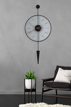 MNZ-MasipPi الزجاجية الأسود، المعادن الحديثة والزجاج تصميم ساعة الجدار SG001002004 - SEVİNÇ KONSEPT