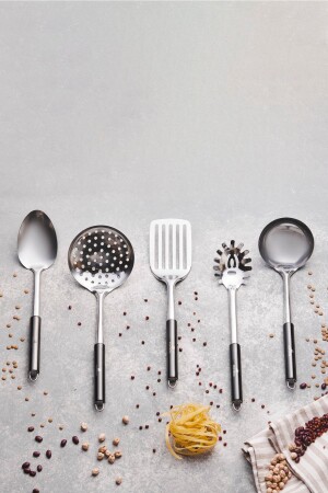 MNZ-Master الأسود 5 قطعة مجموعة الخدمة - Karaca