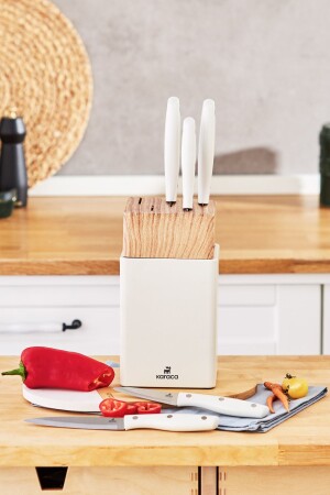 MNZ-Mastercut كريم 6 قطعة سكين مع مقاعد - Karaca