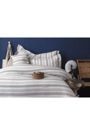 MNZ-Matin الأحمر 50% القطن 50% حيط البامبو مرقق الملك الحجم غطاء غطاء الملفات مجموعة ISS-MAM-621771 - İssimo Home