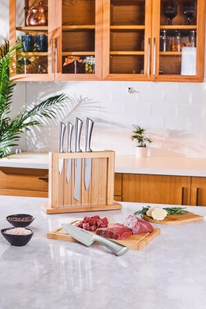 مجموعة سكين MNZ-Matrix Snd مع لوحة قطع فولاذية 7 قطع - Emsan