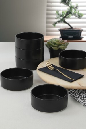 MNZ-Matte الأسود مكعب الحساء وعاء 14 سم 6 قطع ST038606F956A000000MAKA500 - Keramika