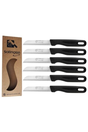 سكاكين ثمارية مشوية من نوع MNZ-Matte الأسود 6 قطع - Solingen
