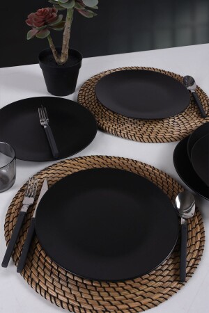 MNZ-Matte Black Aegean Serving Plate 25 سم 6 قطع ST040106F956A000000MAS3T00 - Keramika