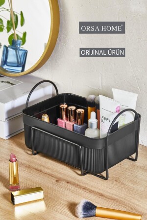 منظمة مكياج ومكياجات من نوع MNZ-Matte Black - صندوق مكياج تصميم حديث - Orsa Home