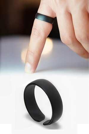 حلقة زفافة من نوع MNZ-Matte Black Plain Wedding Ring - The Collection