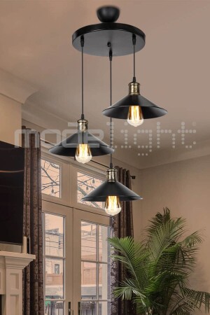 MNZ-Maya 3-piece pendant lamp circle أسود ASZ. 1272 - Modelight