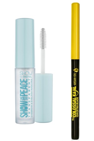MNZ-Maybelline نيويورك الكولوسال كاجال لينر إضافي الأسود + عرض حواجبك الشفافة و عيونك ماسكارا - Show By Pastel
