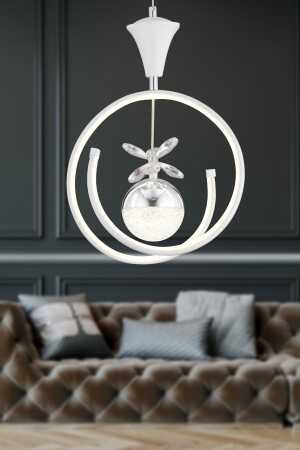 MNZ-Mengü واحد أبيض كروم 3 لون 30 وات LED غرفة المعيشة الحديثة، القاعة، القاعة أدت الشنابل 4001-01-WH-CH - Apliqa