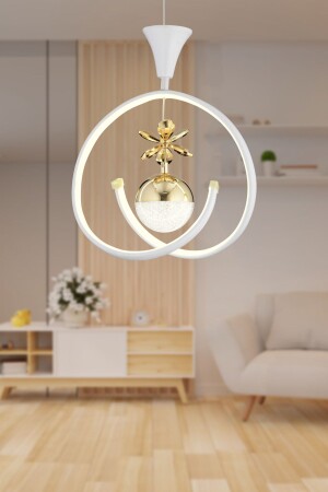 MNZ-Mengü واحد أبيض ذهب 3 لون 30 وات LED غرفة المعيشة الحديثة، القاعة، القاعة أدت الشنارة 4001-01-WH-GL - Apliqa