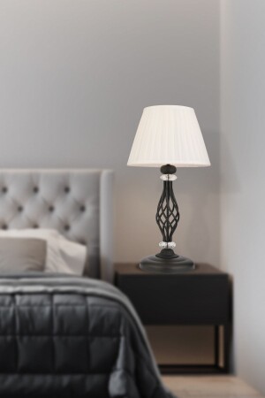 MNZ-Merina حجر البلور الأسود والقبعة البيضاء أزياء غرفة النوم - غرفة المعيشة ريترو لامبيا 3899-01-BL - Apliqa