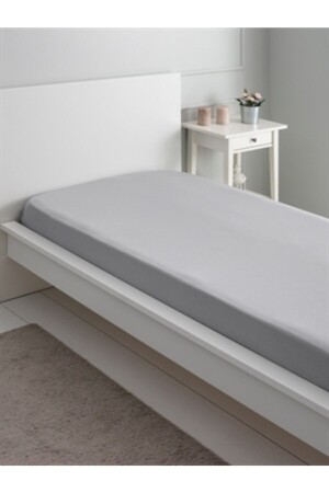 MNZ-Mer-tim حجم واحد 120x200 قطن مخطط صلبة ورقة ضوء الرمادي MERTM000353 - mer-tim ezberbozan ev tekstili