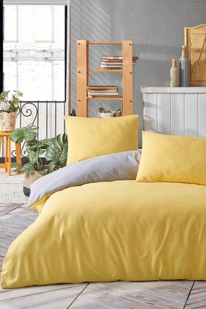 MNZ-Mer-tim القطن Ranforce مزدوج 200x220 مزدوج الجانب غطاء غطاء غطاء غطاء غطاء صفراء الرمادي MERTM00070 - mer-tim ezberbozan ev tekstili