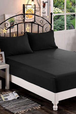 MNZ-Mer-tim القطن Ranforce ورقة مزدوجة مجموعة سوداء - 240x260 - Mer-Tim Ezberbozan Ev Tekstili