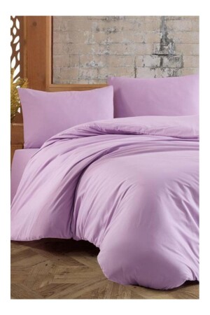 MNZ-Mer-tim القطن Ranforce King حجم مزدوج غطاء غطاء غطاء غطاء ليل 220x240 MRTM LILA 220X240 - mer-tim ezberbozan ev tekstili