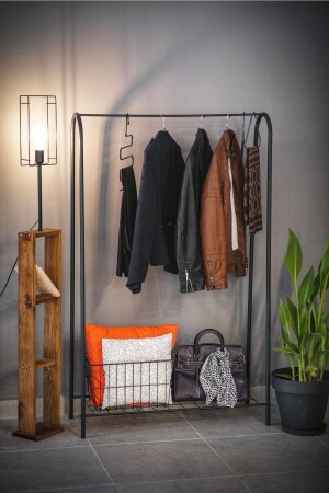 MNZ-Metal 1 رف معدني ساق كيس رف وملابس معصمة معصمة ملابس رف معدني ساق معصمة - Toprak E-Ticaret