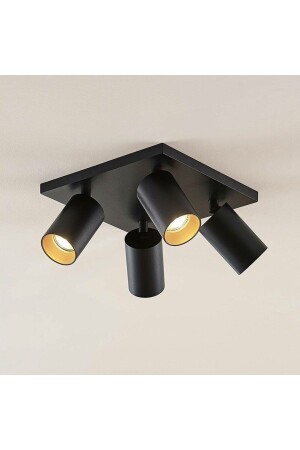 MNZ-Metal متحرك الحديثة الأسود مربع 4 LED Spot شمعة مع مصباح النهار ry802161sy - Rsylight
