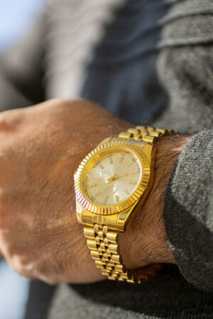 ساعة يد الرجال من طراز MNZ-Metal Gold مع تقويم طراز metalgold4 - SC